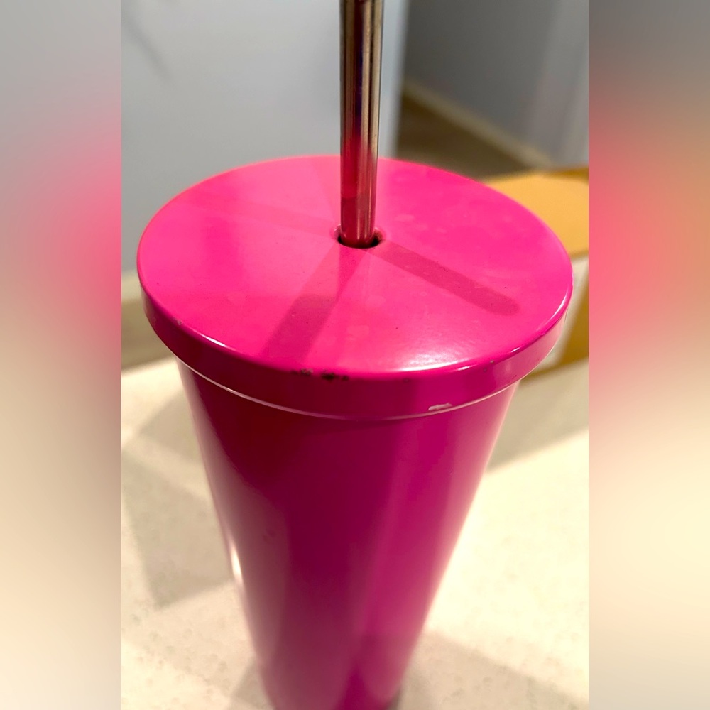 Starbucks Hot Pink Barbie Stainless Tumbler 24oz Rare !